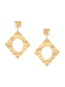 Kazo Gold-Plated Contemporary Drop Earrings