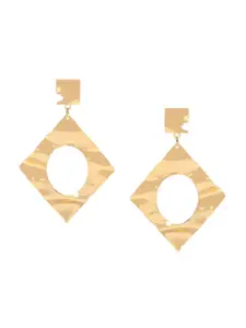 Kazo Gold-Plated Contemporary Drop Earrings