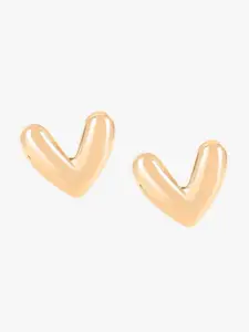 Kazo Gold-Plated Heart Shaped Studs Earrings