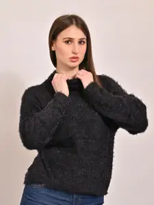 NoBarr High Neck Acrylic Pullover Sweater