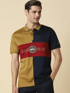 Allen Solly Men Colourblocked Polo Collar Applique T-shirt