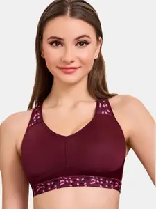 MAROON Full Coverage Lightly Padded Workout Bra All Day Comfort