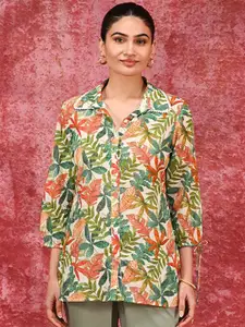 Lakshita Premium Tailored Fit Floral Opaque Printed Cotton Casual Shirt