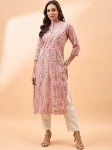 all about you Tribal Printed Keyhole Neck Flared Sleeves Kurta