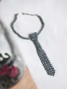 ISHKAARA Dazzle Beaded Tie Necklace