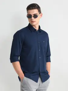 Arrow Sport Cotton Spread Collar Curved Slim Fit Casual Shirt