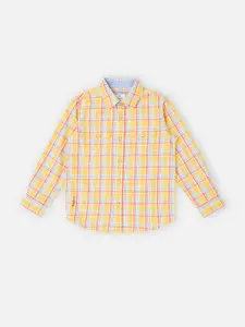 Pepe Jeans Boys Spread Collar Long Sleeves Tartan Checks Cotton Checked Casual Shirt