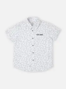 Pepe Jeans Boys Floral Opaque Printed Cotton Casual Shirt