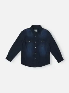 Pepe Jeans Boys Spread Collar long Sleeves Opaque Cotton Casual Shirt