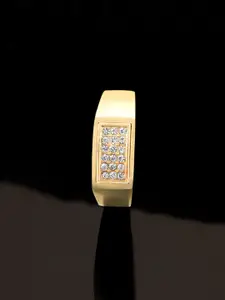 The Roadster Lifestyle Co. Men Gold-Plated Cubic Zirconia Studded Finger Ring