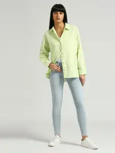 Pepe Jeans Spread Collar Long Sleeves Cotton Oversized Casual Shirt