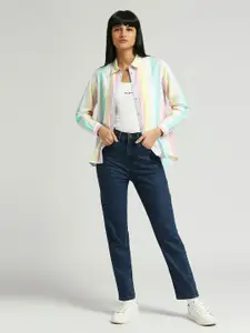 Pepe Jeans Spread Collar Long Sleeves Comfort Striped Cotton Regular Fit Casual Shirt