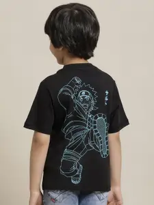 Kids Ville Boys Naruto Anime Printed Pure Cotton Round Neck Tshirt
