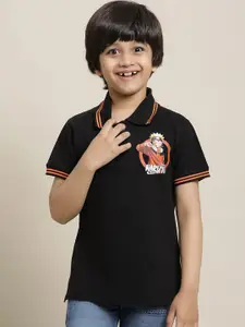 Kids Ville Boys Naruto Anime Printed Polo Collar Pure Cotton T-shirt