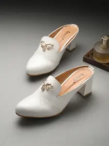 KARADDI White Confortable & Lightweight Heels