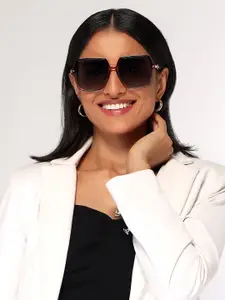 HASHTAG EYEWEAR Women Square Sunglasses with Polarised and UV Protected Lens TZ-P-TT-8256