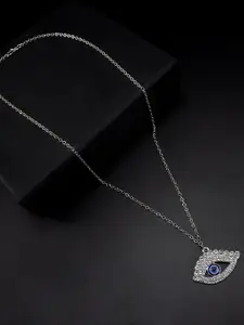 PRIVIU Silver-Plated Evil Eye Chain Pendant