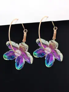 PRIVIU Floral Hoop Earrings