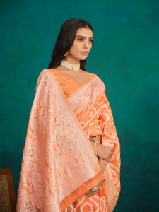 Sangria Ethnic Motifs Woven Design Zari Banarasi Saree