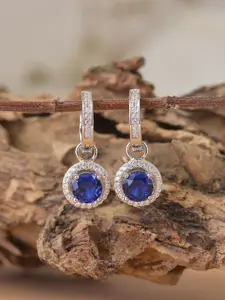 Ornate Jewels Rhodium-Plated Circular Drop Earrings