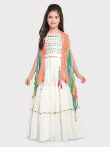 Tiny Kingdom Girls Embroidered Sequinned Ready to Wear Lehenga & Blouse With Dupatta