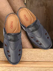 FAUSTO Men Laser Cut Shoe-Style Sandals