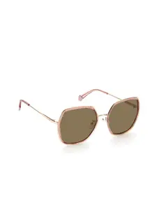 Polaroid Women Square Sunglasses with UV Protected Lens 20394235J58SP