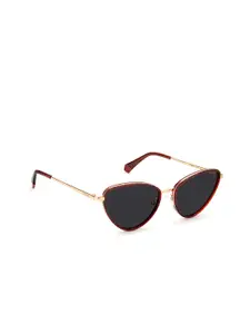 Polaroid Women Cateye Sunglasses with UV Protected Lens 203991LHF55M9