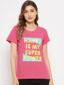 Clovia Typographic Printed Cotton Lounge T-Shirt