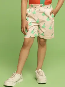 Somersault Boys Floral Printed Cotton High-Rise Shorts