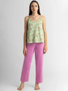 Van Heusen Floral Printed Shoulder Straps Pure Cotton Night Suit