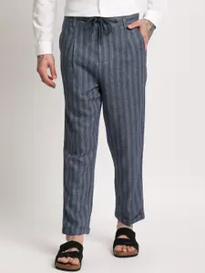 THE BEAR HOUSE Men Striped Tapered Fit Trousers