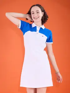 EDRIO Cotton Shirt Collar Short Sleeves T-shirt Casual Dress