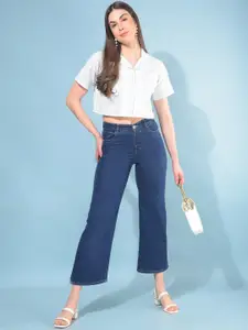 Crimsoune Club Classic Slim Fit Windowpane Checks Opaque Cotton Crop Casual Shirt