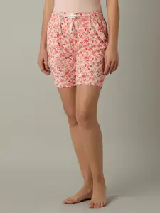 Amante Women Floral Printed Mid-Rise Cotton Lounge Shorts