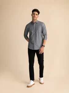KAAPUS Classic Slim Fit Opaque Checked Cotton Casual Shirt
