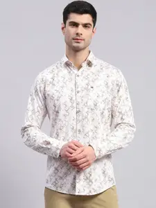Monte Carlo Classic Slim Fit Opaque Geometric Printed Casual Shirt