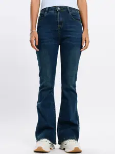 FREAKINS Women Bootcut High-Rise Light Fade Pure Cotton Jeans