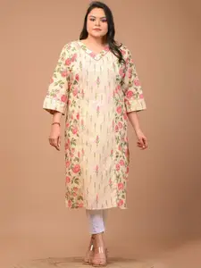 Swasti Women Embroidered Flared Sleeves Thread Work Floral Kurta