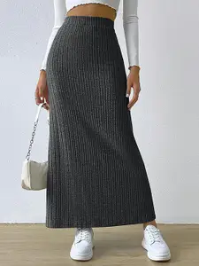 LULU & SKY High Rise Side Slit A-line Maxi Skirts