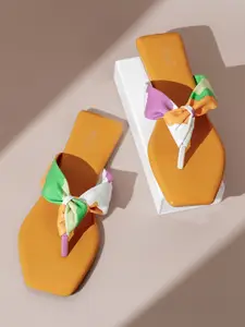 Inc 5 Colourblocked Open Toe T-Strap Flats