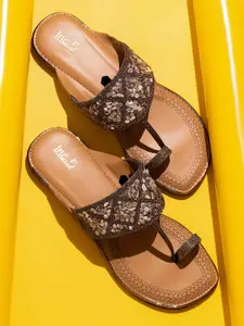 Inc 5 Embellished One Toe Flats