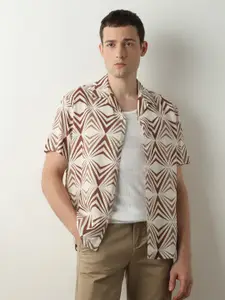 SELECTED Opaque Abstract Printed Cotton Casual Shirt
