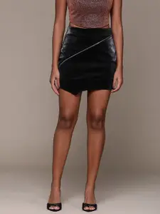 bebe Future Glam Faux Leather Mini Skirt