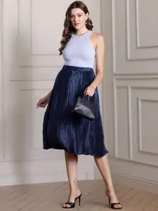 all about you Accordion Pleated A-Line Skirt