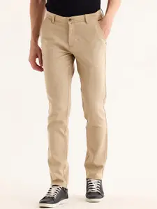 Red Flame Men Mid-Rise Cotton Slim Fit Trousers