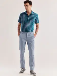 Red Flame Men Mid-Rise Cotton Slim Fit Trousers