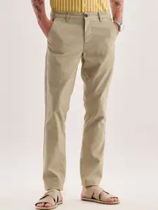 Red Flame Men Mid-Rise Cotton Slim Fit Trousers