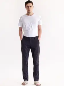 Red Flame Men Mid-Rise Cotton Slim Fit Trousers