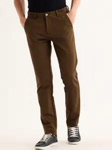 Red Flame Men Mid-Rise Cotton Slim Fit Trousers